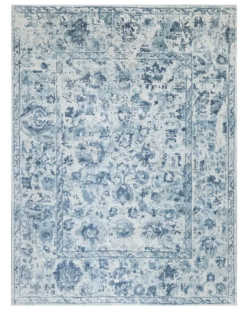 Dorchester Hand-Loomed Area Rug - Navy, Wool/Bamboo Silk