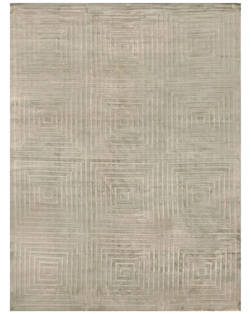 Dove Embossed Hand-Loomed Area Rug - Beige, Viscose & Cotton image