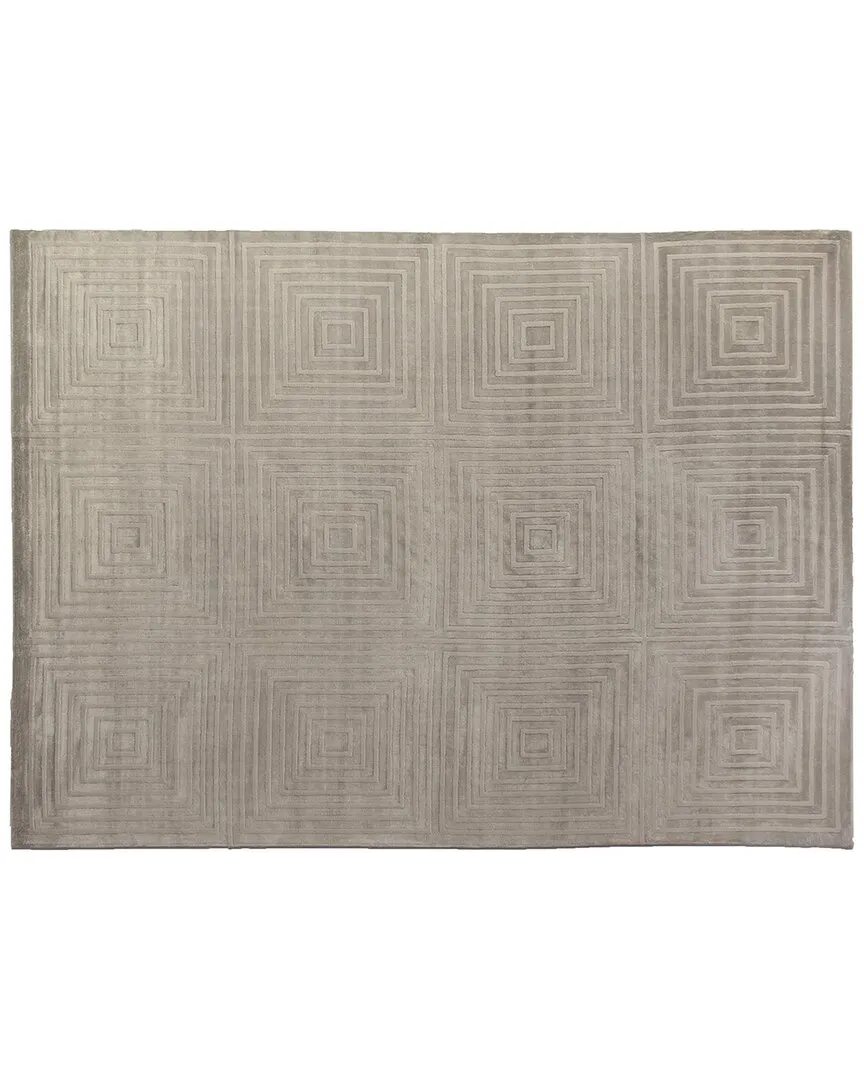 Dove Embossed Hand-Loomed Area Rug - Silver, Viscose & Cotton