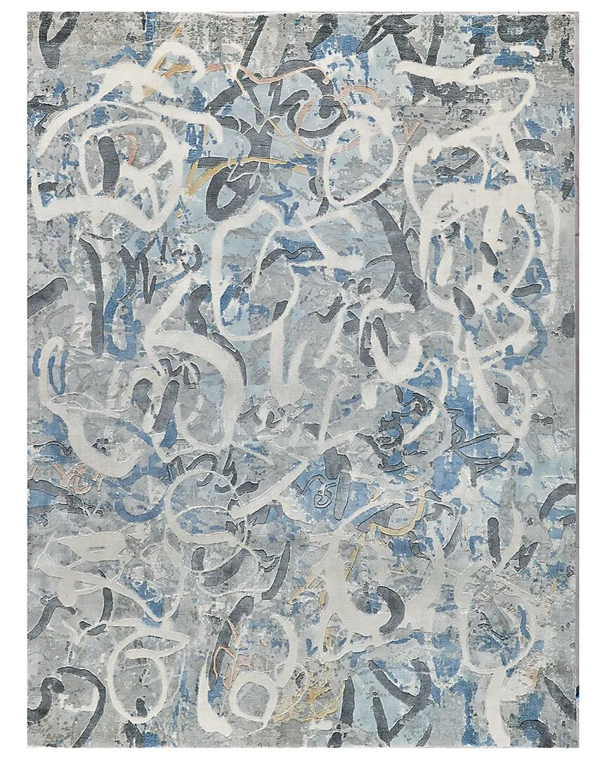 Gianni Area Rug - Blue, Wool/Bamboo Silk image