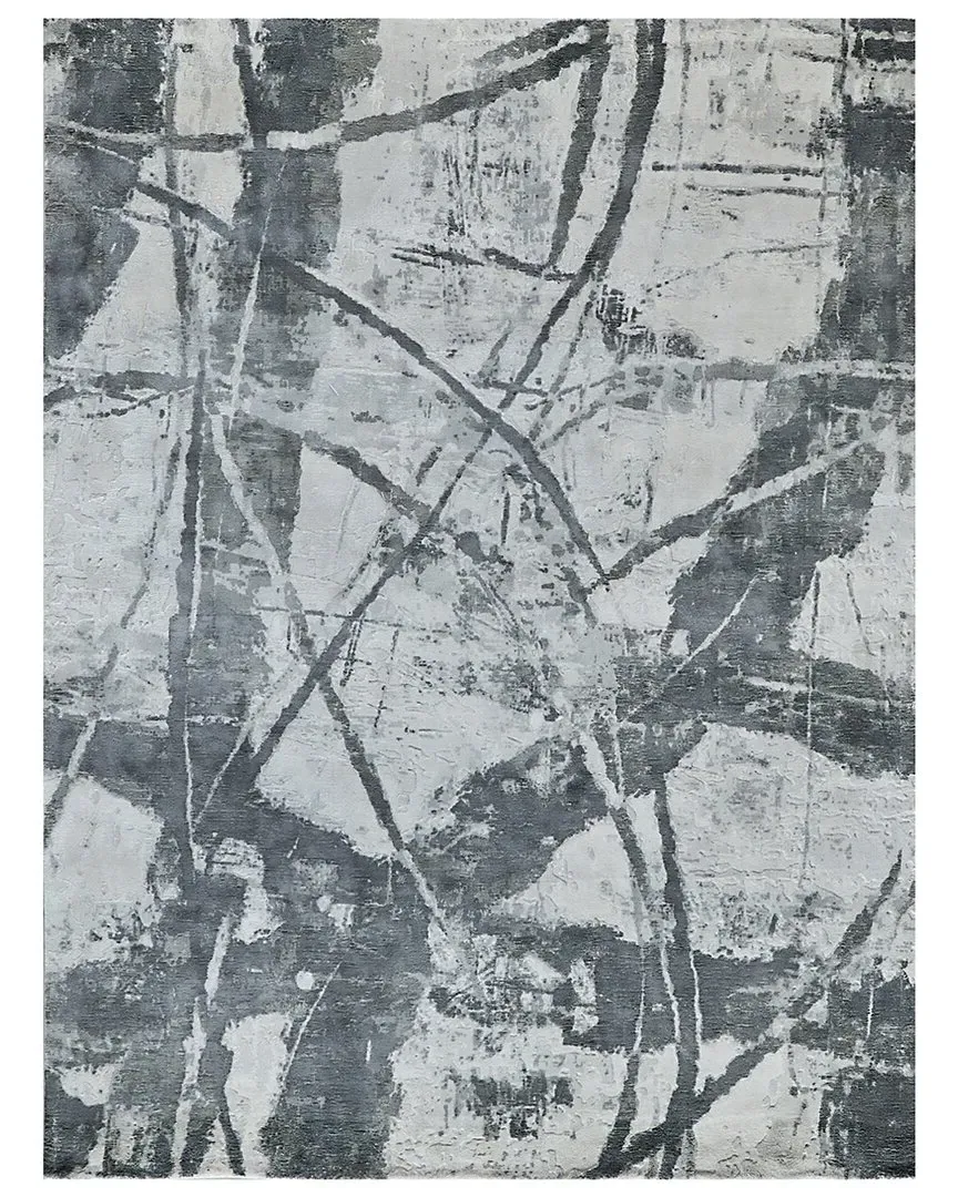 Gianni Area Rug - Dark Grey, Wool/Bamboo Silk