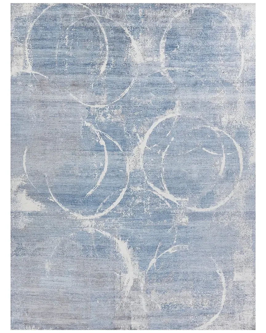Hand-Knotted Area Rug - Blue, Silk