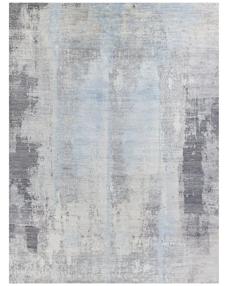Hand-Knotted Area Rug - Silver, Silk