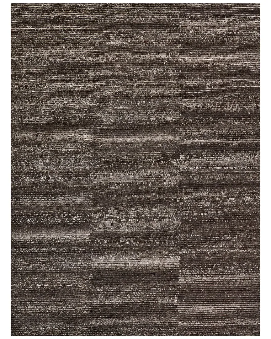 Kaza Hand-Knotted Area Rug - Charcoal, New Zealand Wool