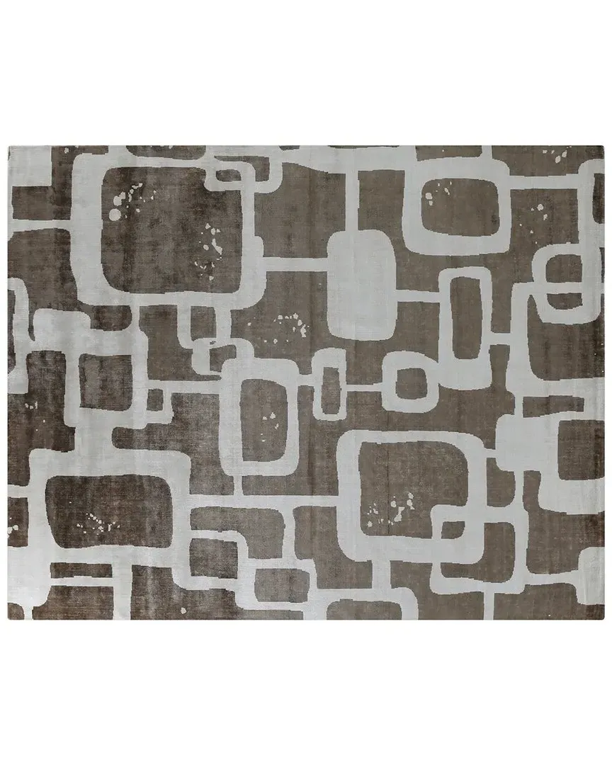 Koda Hand-Loomed Rug - Brown Silver, Bamboo Silk Blend