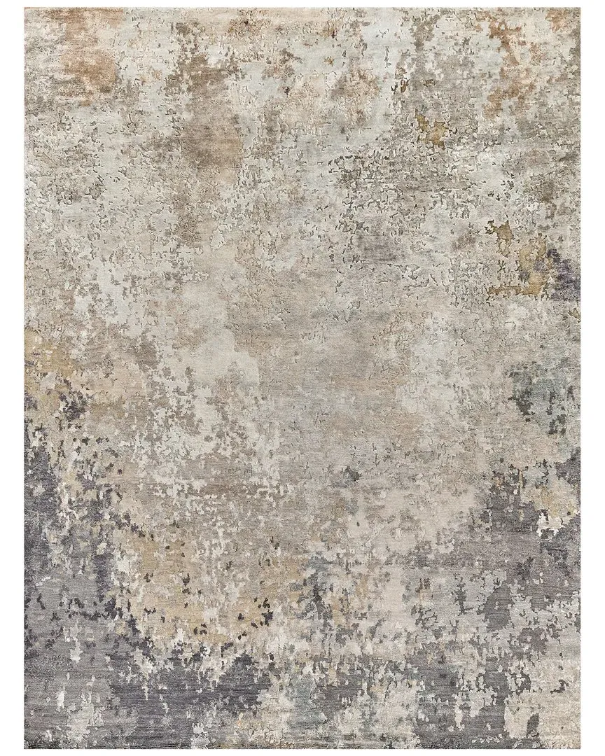 Laureno Hand-Knotted Area Rug - Silver, Bamboo Silk