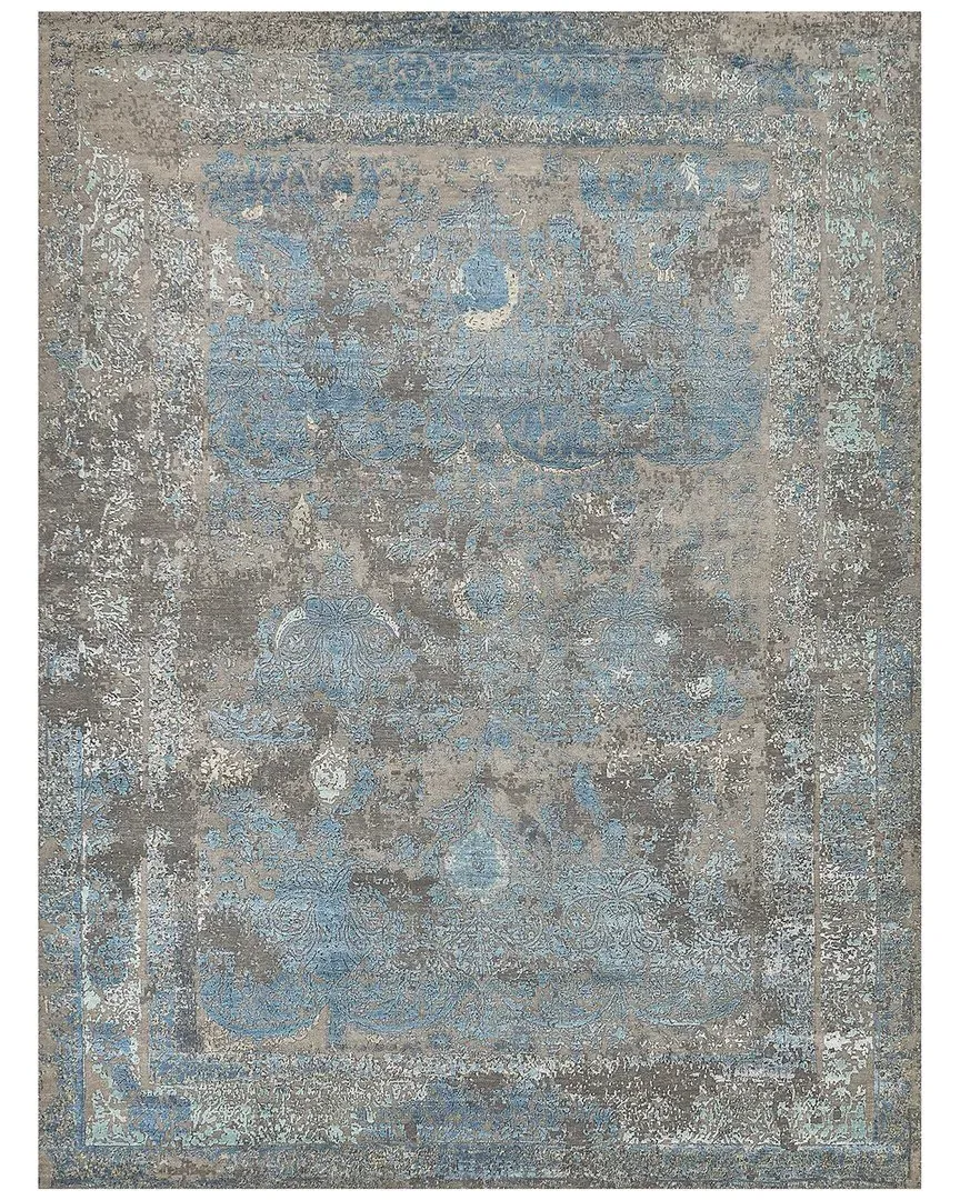 Maison Hand-Knotted Rug - Gray/Blue, Wool & Silk-Blend image