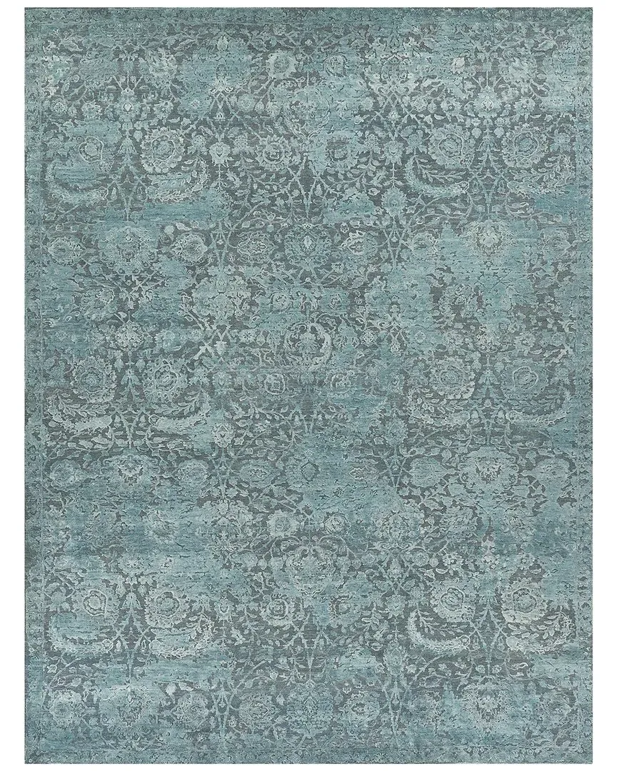 Meena Hand-Knotted Area Rug - Blue, New Zealand Wool image