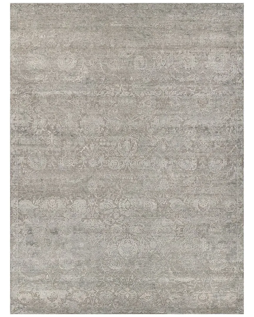 Meena Hand-Knotted Rug - Silver, New Zealand Wool