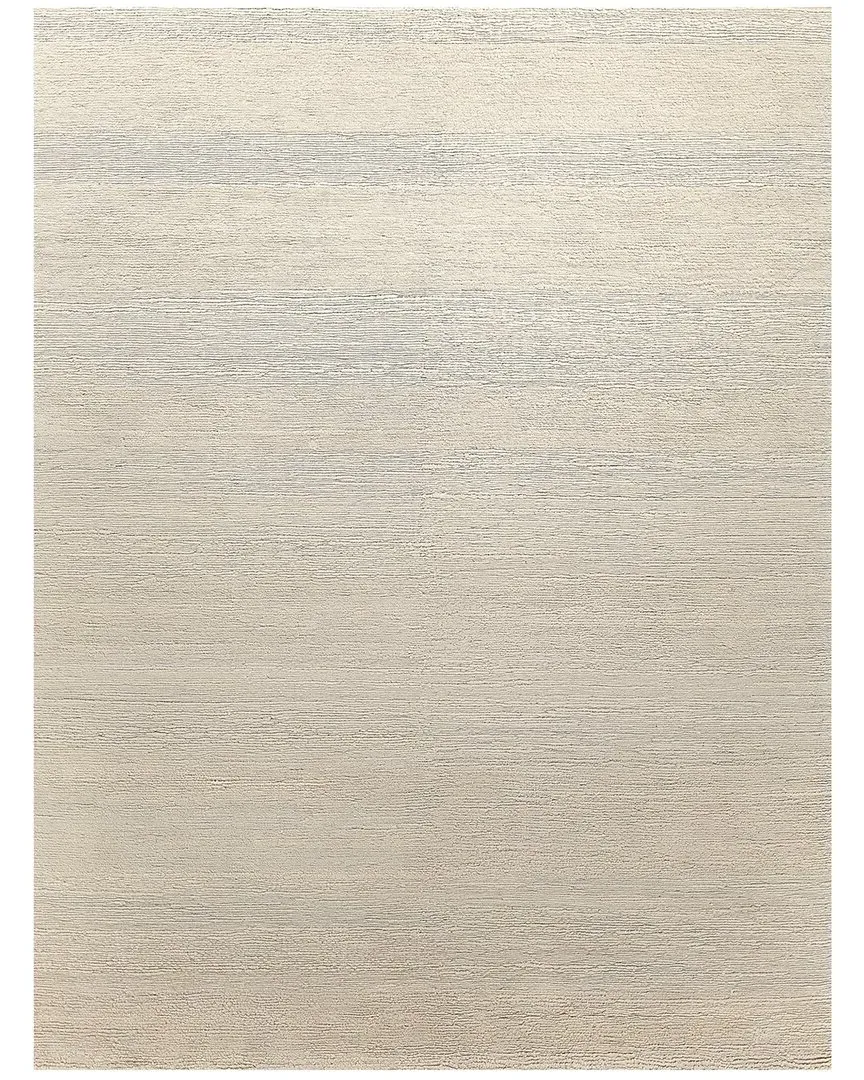 Merino Wool Hand-Knotted Rug - Light Silver