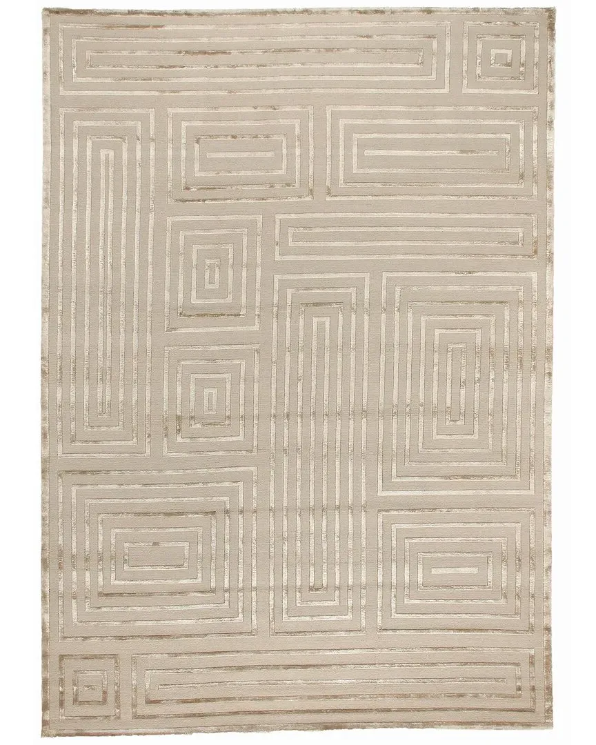 Metro Velvet Hand-Knotted Rug - Beige, New Zealand Wool-Blend