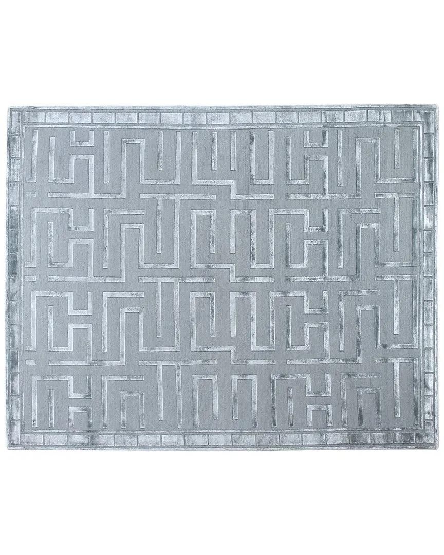 Metro Velvet Hand-Knotted Rug - Blue, New Zealand Wool-Blend