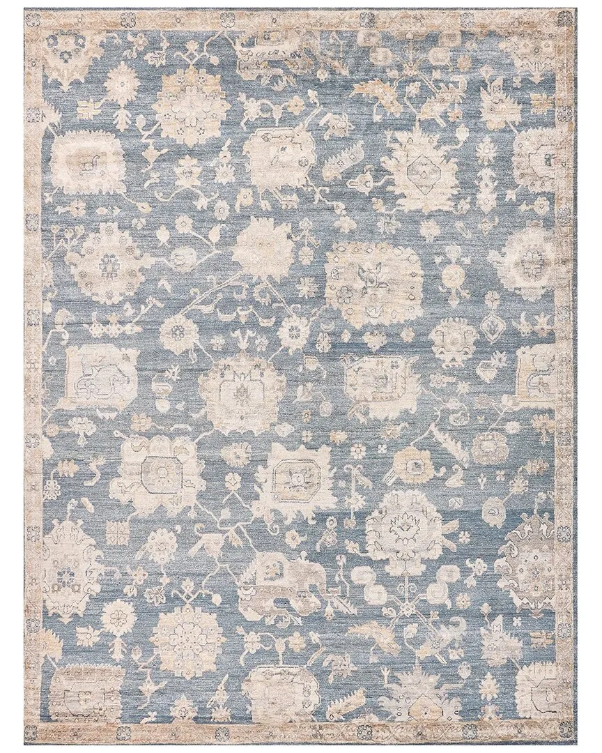 Museum Hand-Knotted Area Rug - Blue, Bamboo Silk