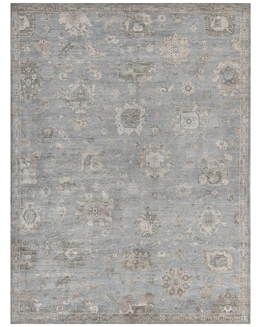 Museum Hand-Knotted Area Rug - Blue, Bamboo Silk