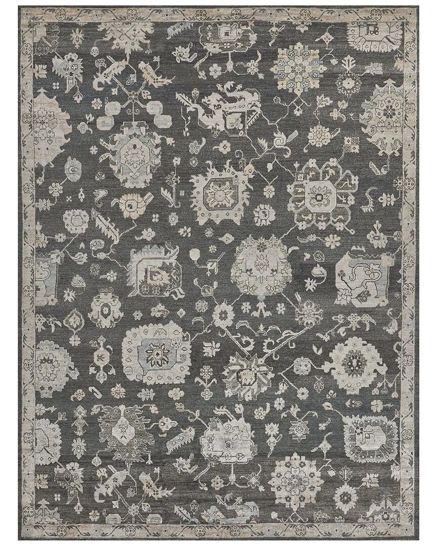 Museum Hand-Knotted Area Rug - Charcoal, Bamboo Silk
