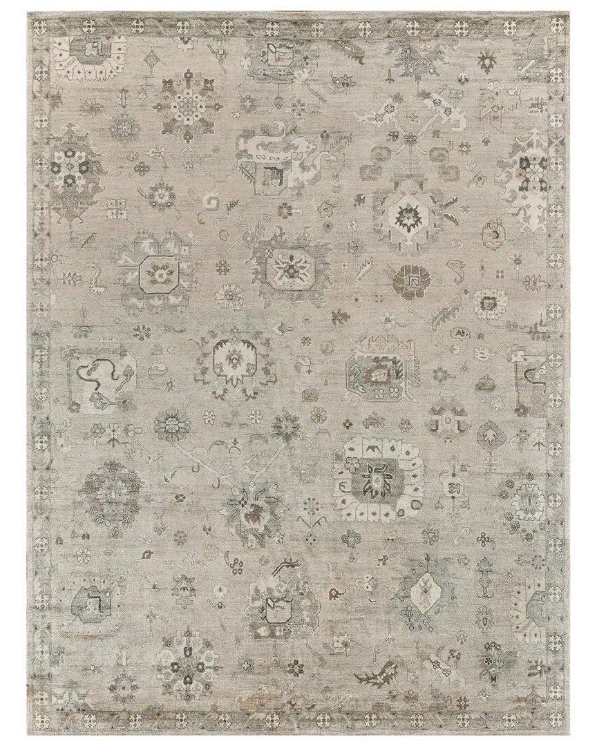 Museum Hand-Knotted Area Rug - Pewter, Bamboo Silk