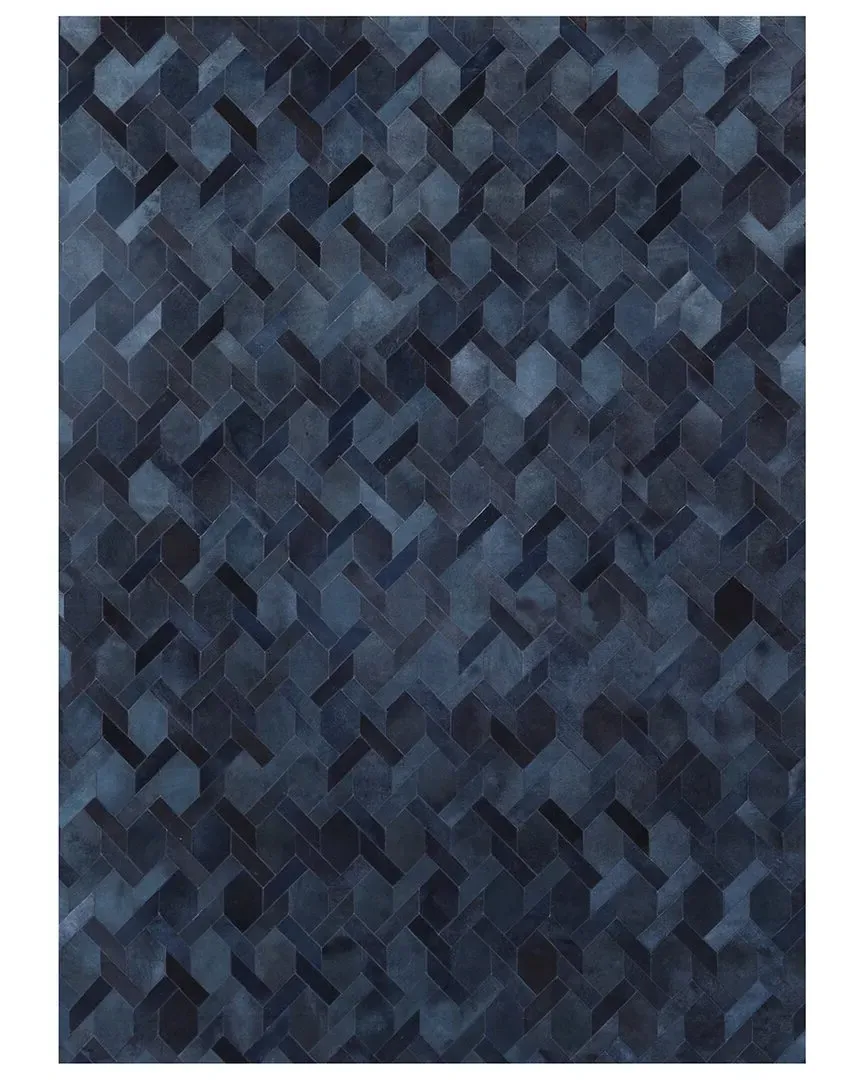 Natural Hide Cowhide Rug - Blue