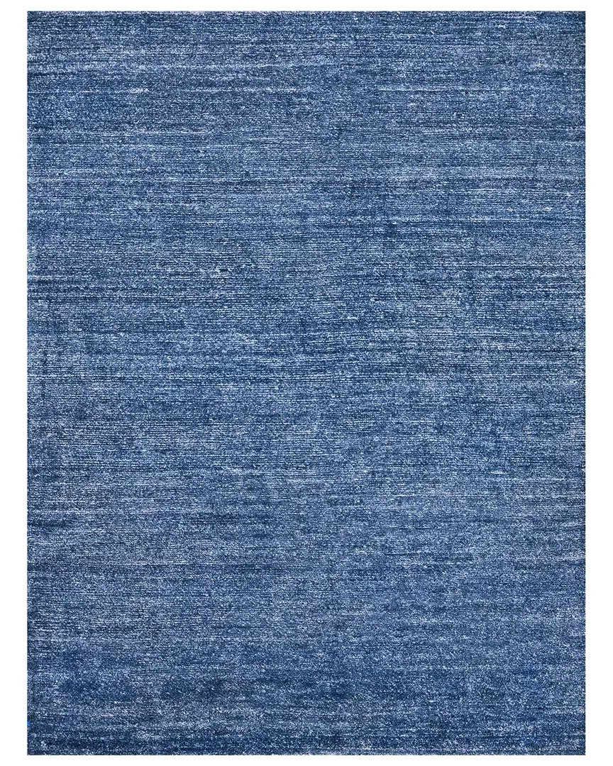 Plush Hand-Knotted Area Rug - Dark Blue, Bamboo Silk image