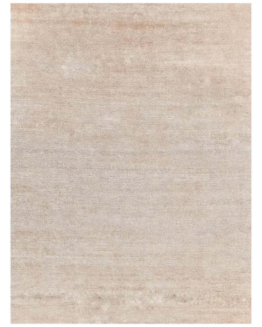 Plush Hand-Knotted Area Rug - Light Beige, Bamboo Silk