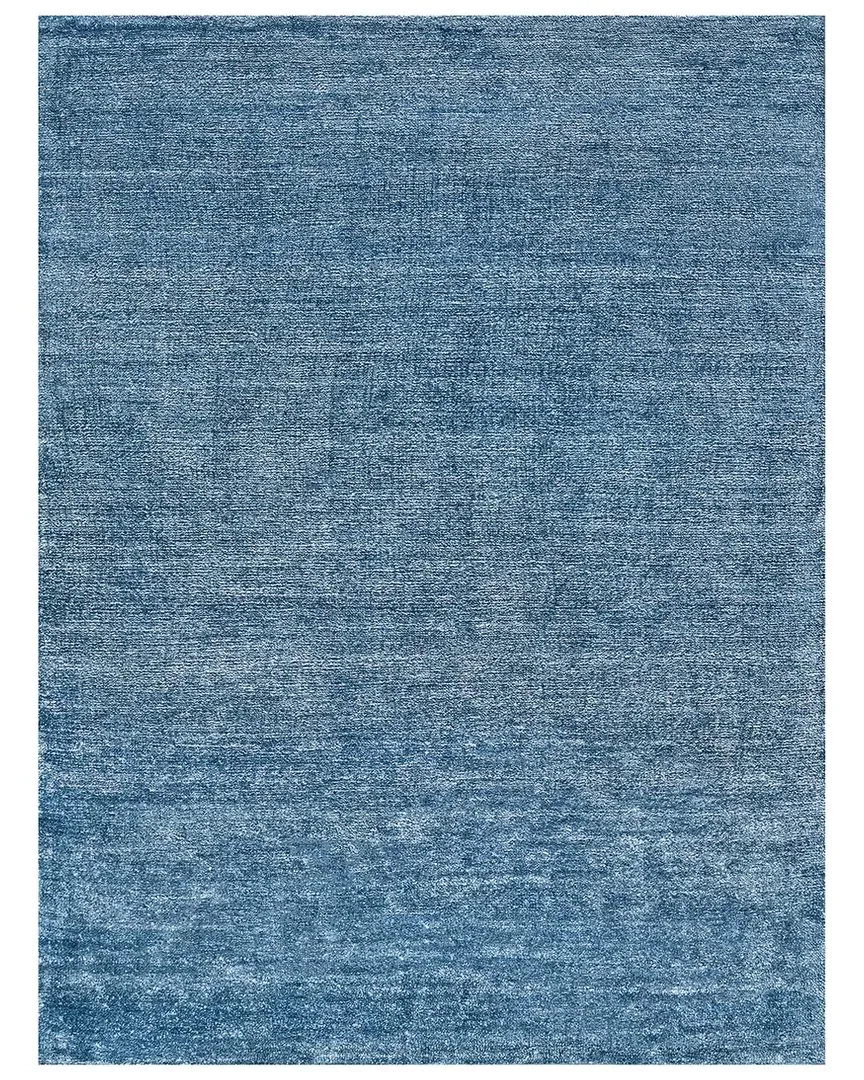 Plush Hand-Knotted Area Rug - Light Blue, Bamboo Silk