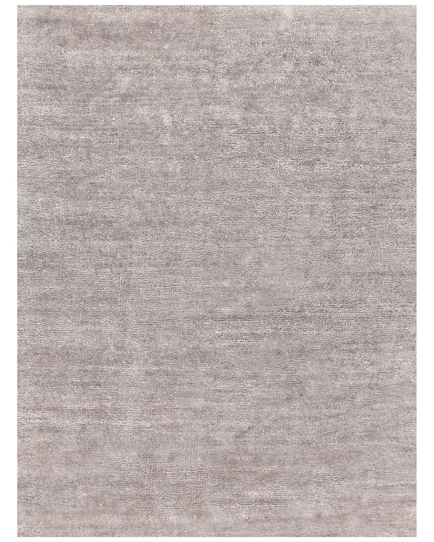 Plush Hand-Knotted Area Rug - Light Silver, Bamboo Silk