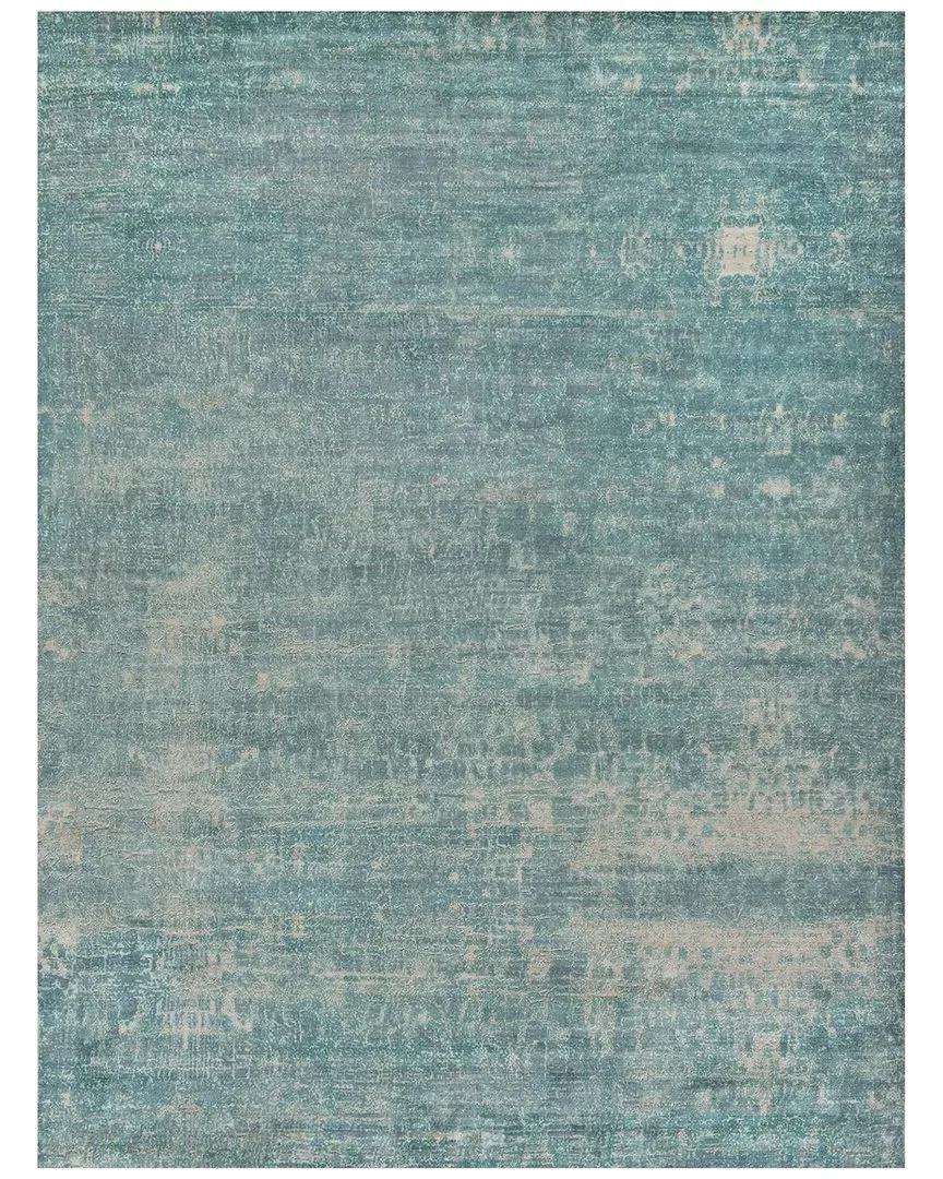 Reflections Hand-Loomed Rug - Teal, Bamboo Silk