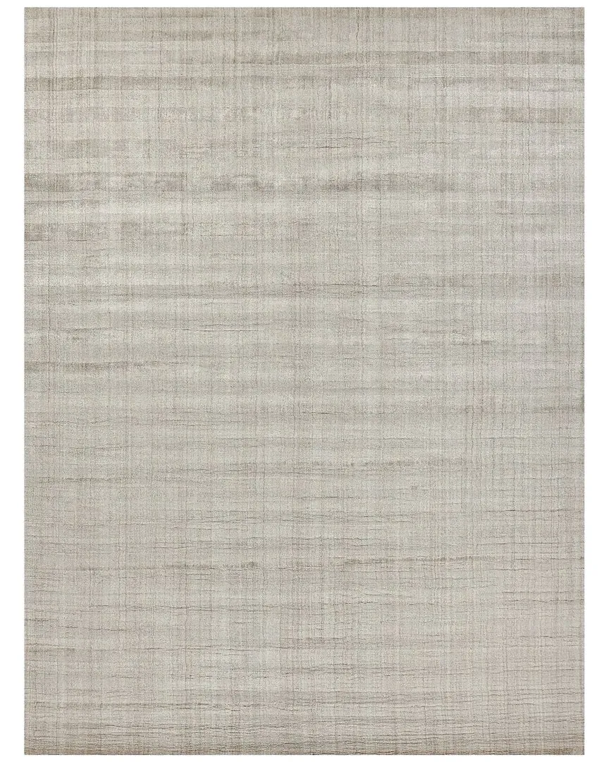 Robin Stripe Hand-Loomed Area Rug - Light Khaki, Wool & Bamboo Silk