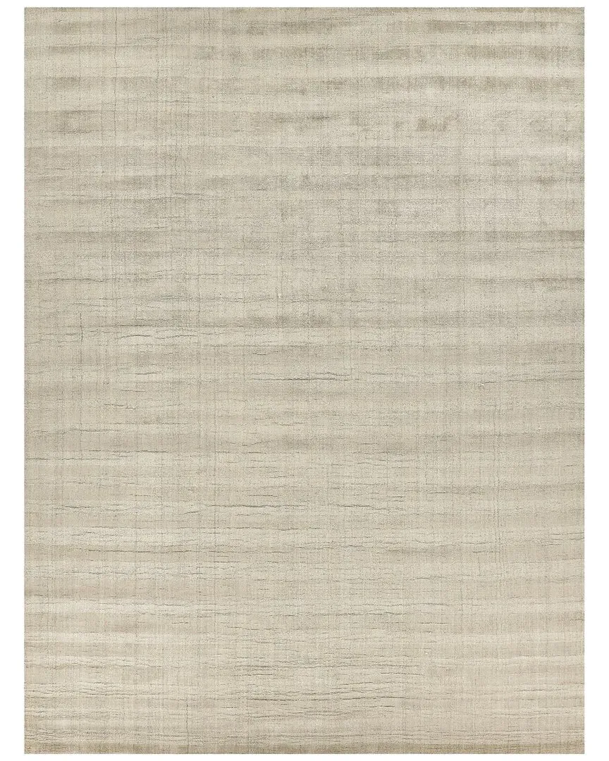 Robin Stripe Hand-Loomed Area Rug - Taupe, Wool & Bamboo Silk