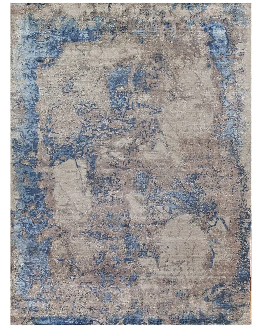 Roset Hand-Loomed Rug - Silver Blue, Bamboo Silk Blend