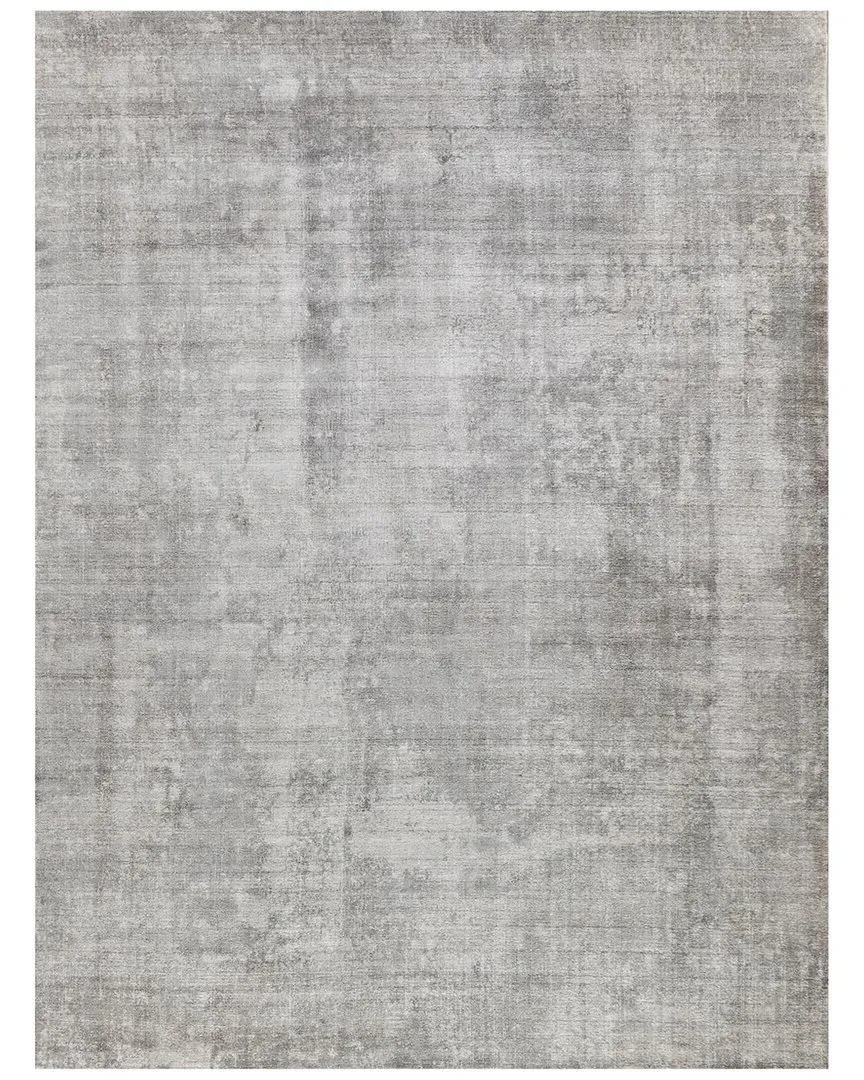 Stone Wash Gazni Hand-Loomed Area Rug - Grey, Wool & Bamboo Silk image