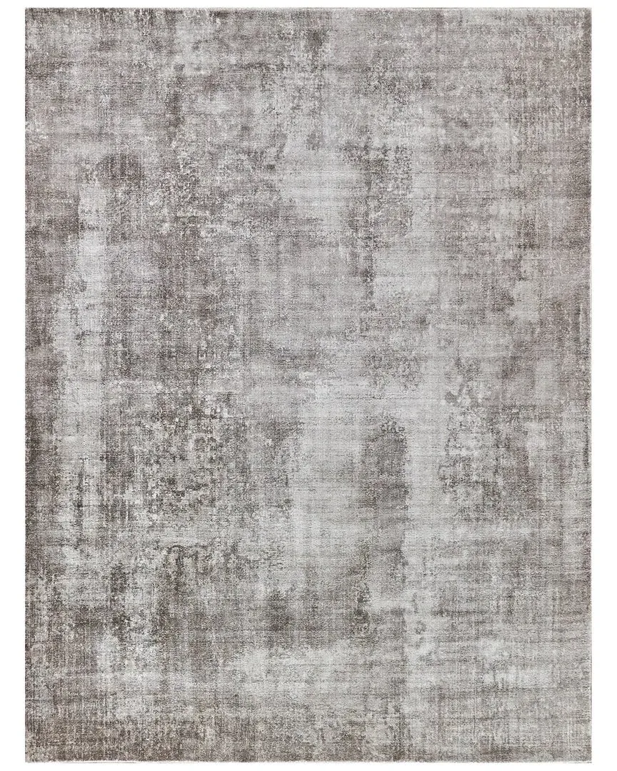Stone Wash Gazni Hand-Loomed Area Rug - Taupe, Wool & Bamboo Silk