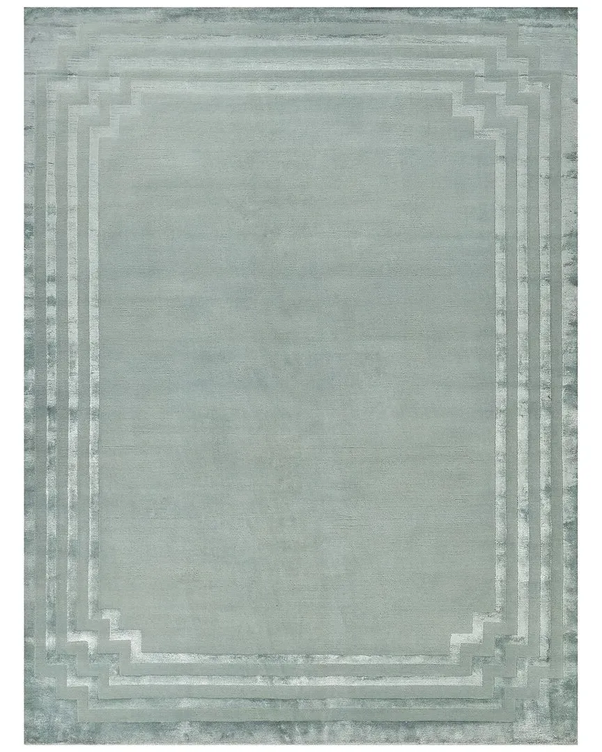 Vero Hand-Knotted Rug - Aqua, Wool & Silk-Blend image