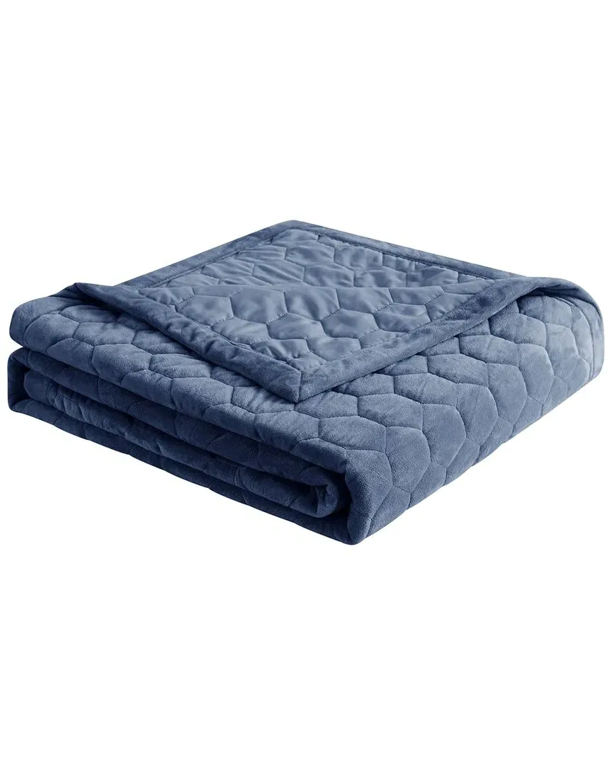 Reversible Mini Honeycomb Down-Alternative Blanket - Denim Gray image