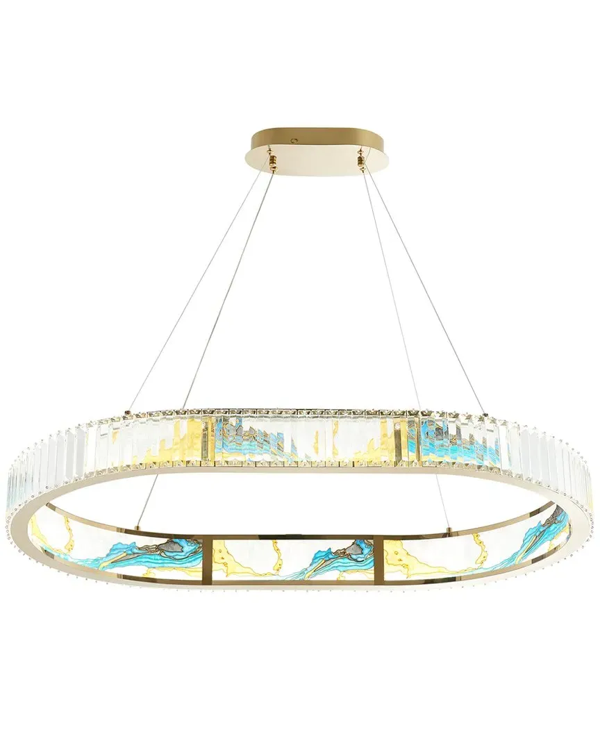 Boeseman's Rectangular Chandelier - Gold, Crystal