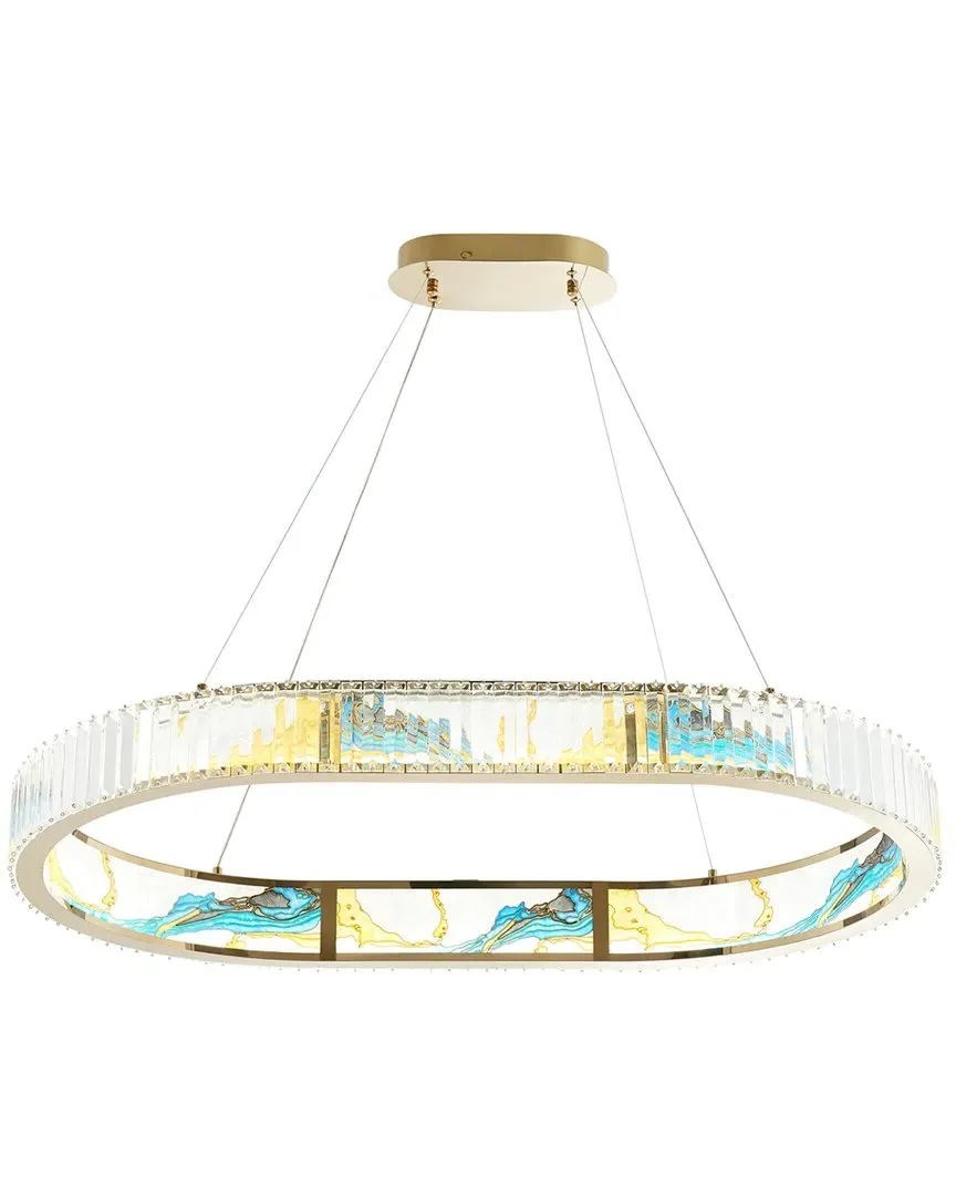 Boeseman's Round Chandelier - Gold, Crystal image