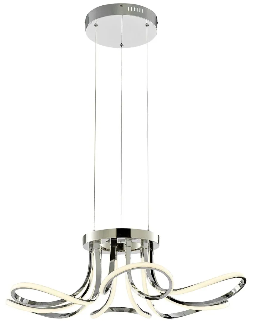 6 Petal Flower LED Strip Chandelier - Chrome