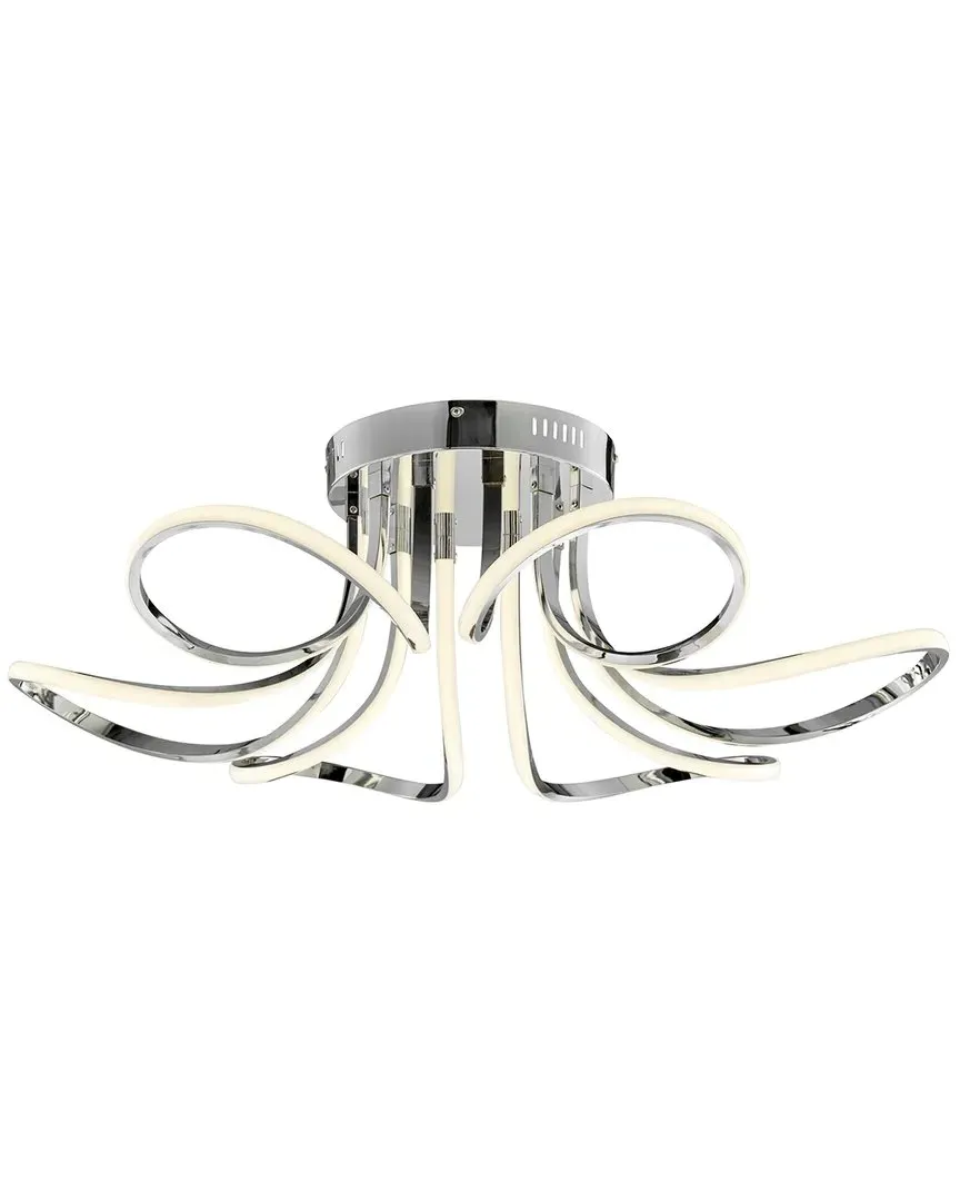 6 Petal Flower LED Strip Flush Mount Lamp - Chrome image