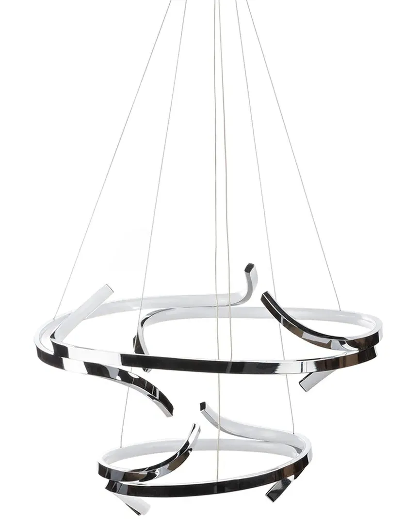 Beijing Round Chandelier with LED - Silver, Aluminum image