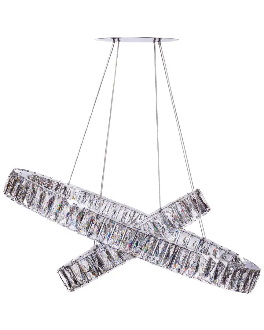 Crystal Two Ring LED Chandelier - Chrome image