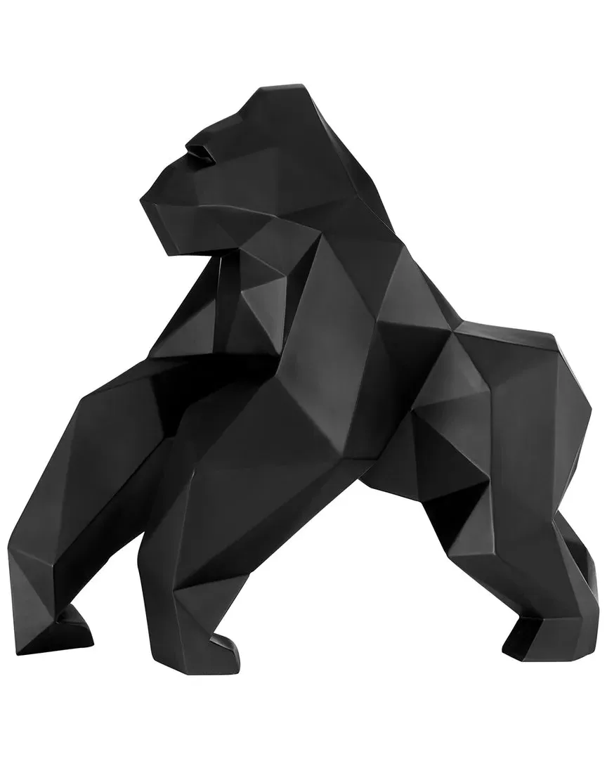 Geometric Ape Sculpture - Black, Resin image