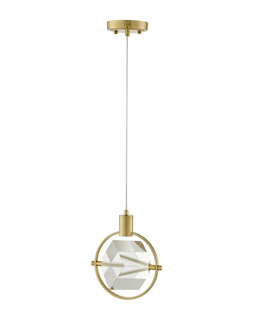 Hollywood Cube 1-Light Pendant - Brushed Gold, Crystal image