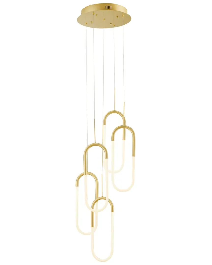 LED Five Clips Chandelier - Gold, Aluminum