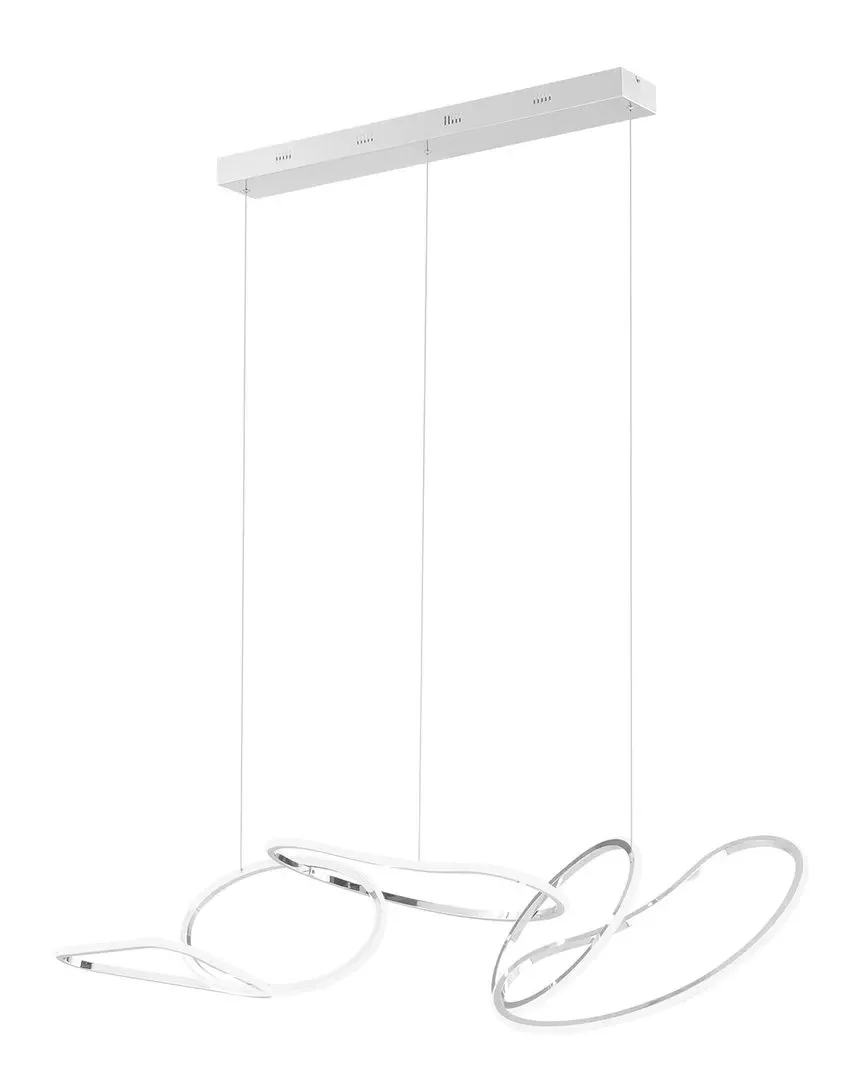 Seoul Hoops Rectangular LED Chandelier - Silver image