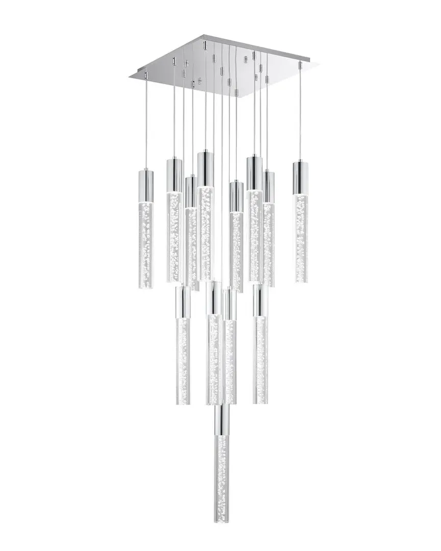 Sparkling Night 13 Piece Cylinder Chandelier - Chrome