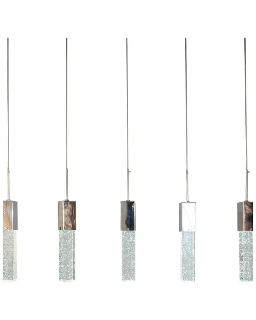 Sparkling Night Five Light Flush Chandelier - Chrome