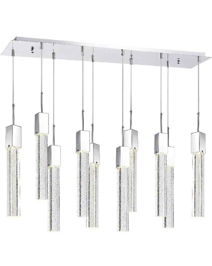 Sparkling Night Ten Light Chandelier - Chrome