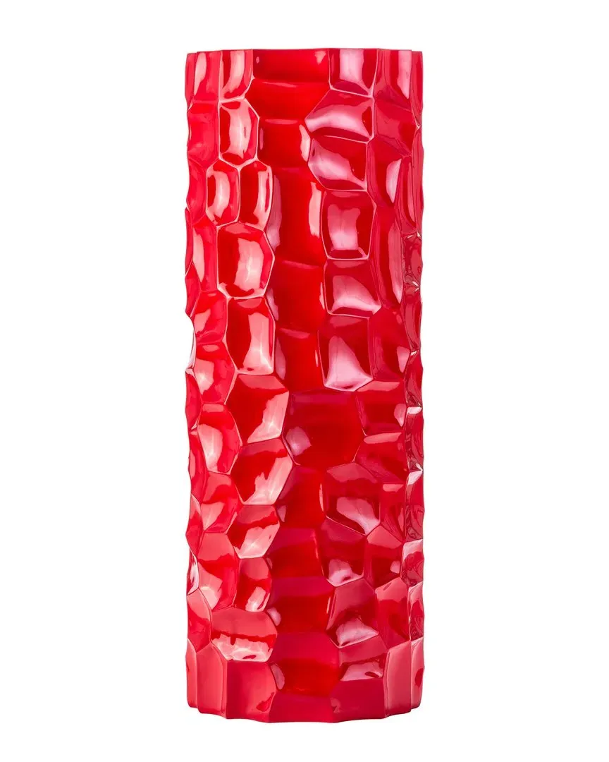 Textured Honeycomb Vase - Red, Resin image