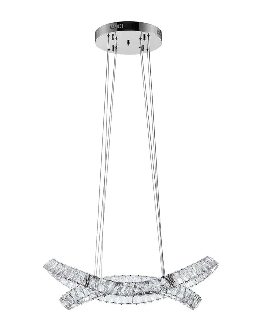 Monroe 2-Ring Crystal Chandelier - Chrome