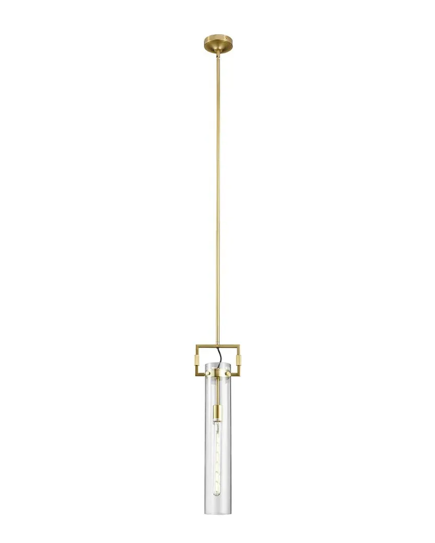 Zeus Cylindrical Pendant Light - Gold, Metal Acrylic image