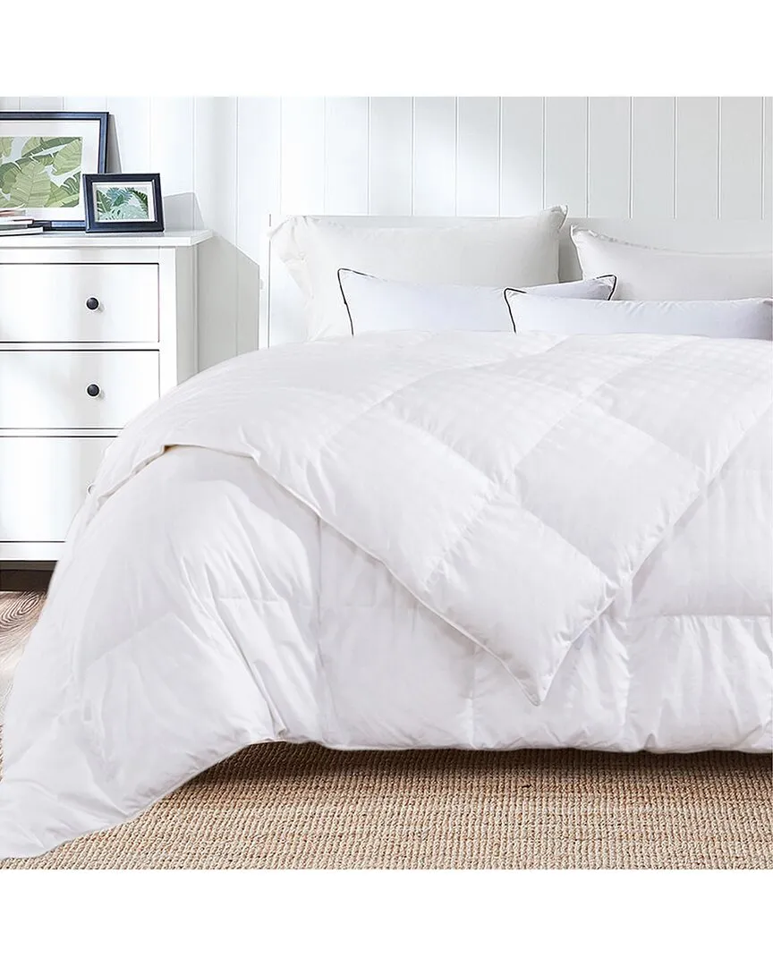 Ultra Warm White Goose Down Feather Comforter - White, Cotton
